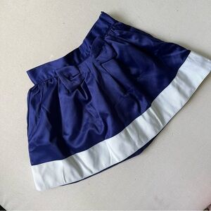 Janie and Jack 3T Toddler Girls Satin Navy Blue and White Skirt with Bow